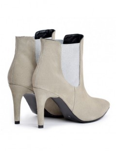 Botine dama All Day Gri Piele Naturala - The5thelement.ro