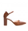 Pantofi stiletto piele naturala Camel Coco