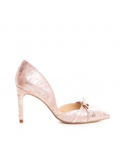 Pantofi stiletto piele naturala Auriu Rose Tessa - The5thelement.ro
