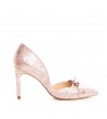Pantofi stiletto piele naturala Auriu Rose Tessa