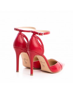 Pantofi stiletto piele naturala Rosu Ashanti - The5thelement.ro