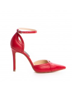Pantofi stiletto piele naturala Rosu Ashanti - The5thelement.ro