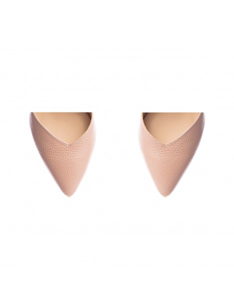Pantofi stiletto piele naturala Nude Ava - The5thelement.ro