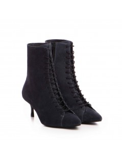 Botine Dama Piele Naturala Gri Petrol Lucía - The5thelement.ro