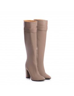 Cizme Block Grej Piele Naturala - The5thelement.ro