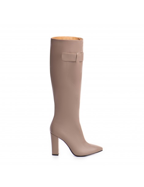 Cizme Block Grej Piele...