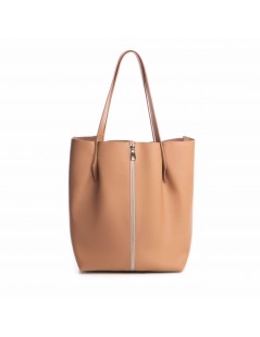 Geanta Dama Piele Naturala Nude Shopper XL - The5thelement.ro