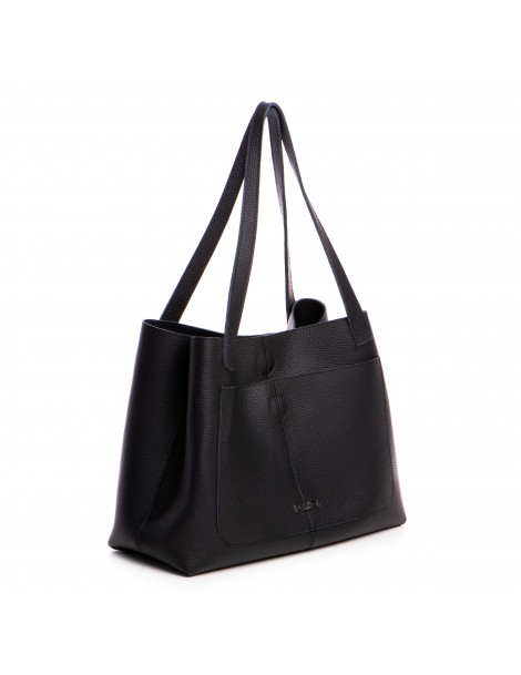 Geanta Dama Piele Naturala Negru Shopper - The5thelement.ro