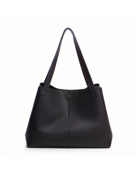 Geanta Dama Piele Naturala Negru Shopper - The5thelement.ro