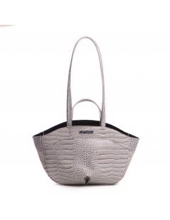 Geanta Piele Naturala Dama Gri Colette - The5thelement.ro