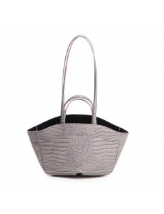 Geanta Piele Naturala Dama Gri Colette - The5thelement.ro