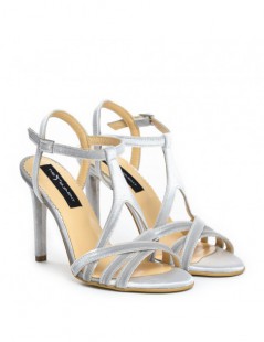 Sandale mireasa piele naturala Silver Eve Suede - The5thelement.ro