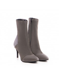 Botine Dama Piele Naturala Gri Noiré - The5thelement.ro