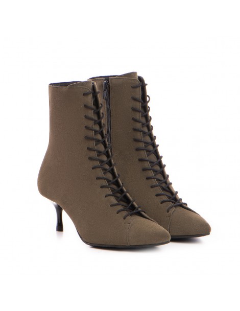 Botine Dama Piele Naturala Khaki Lucía - The5thelement.ro