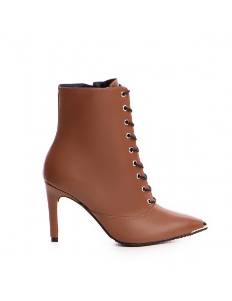 Botine dama Lace-Up Camel...