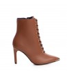 Botine dama Lace-Up Camel Piele Naturala