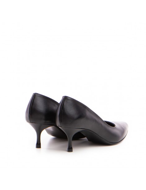 Pantofi stiletto piele naturala Negru Kitten - The5thelement.ro