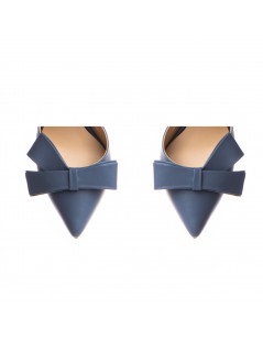copy of Pantofi stiletto piele naturala Visiniu cu funda - The5thelement.ro