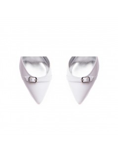 Pantofi stiletto piele naturala Alb Fiore - The5thelement.ro