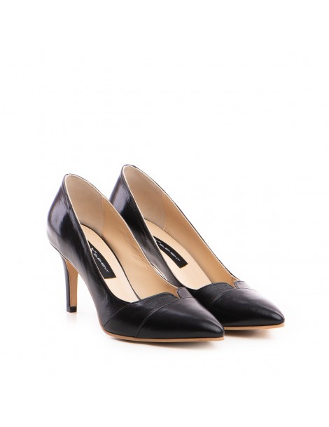 Pantofi stiletto piele naturala Negru Yuki - The5thelement.ro
