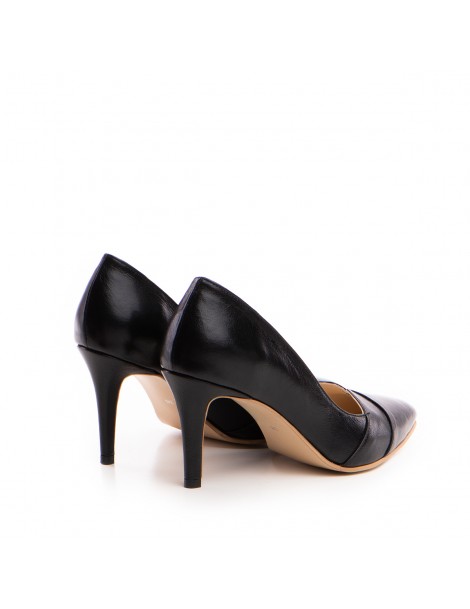 Pantofi stiletto piele naturala Negru Yuki - The5thelement.ro