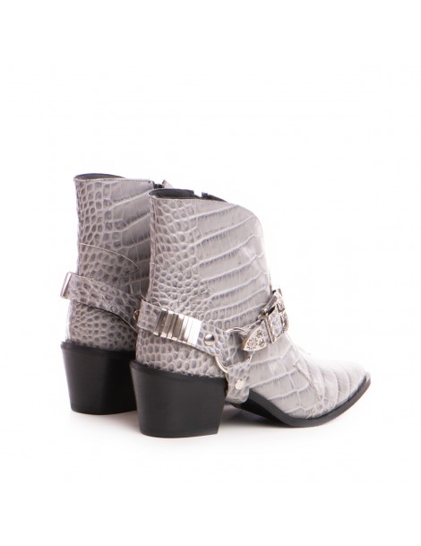 Ciocate dama Piele Naturala Gri Metal Bronx - The5thelement.ro