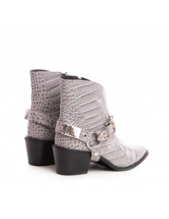 Ciocate dama Piele Naturala Gri Metal Bronx - The5thelement.ro