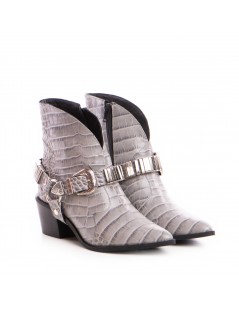 Ciocate dama Piele Naturala Gri Metal Bronx - The5thelement.ro