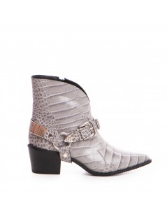 Ciocate dama Piele Naturala Gri Metal Bronx - The5thelement.ro