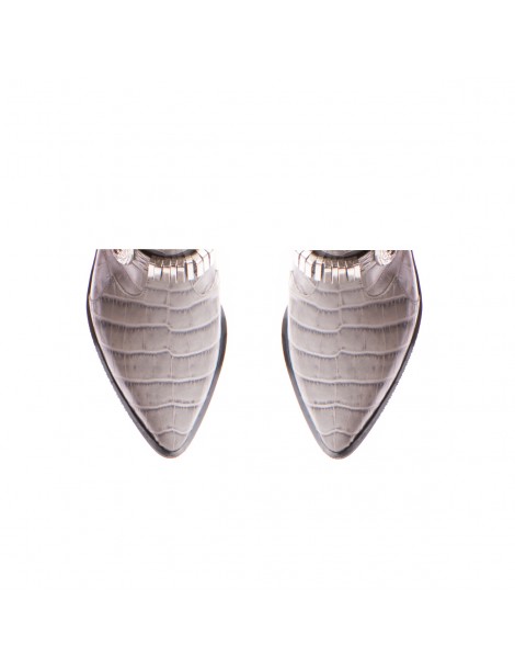 Ciocate dama Piele Naturala Gri Metal Bronx - The5thelement.ro