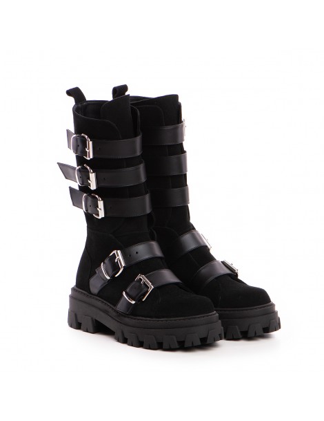 Bocanci dama Piele Naturala Negru Jagger - The5thelement.ro