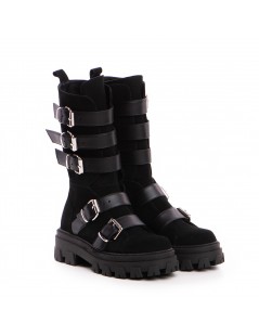 Bocanci dama Piele Naturala Negru Jagger - The5thelement.ro