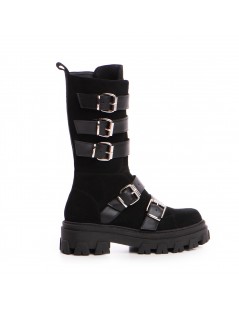 Bocanci dama Piele Naturala Negru Jagger - The5thelement.ro