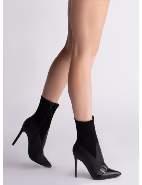 Botine Dama Piele Naturala Neagra Sleek - The5thelement.ro