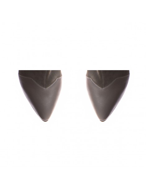 Botine Dama Piele Naturala Gri Noiré - The5thelement.ro