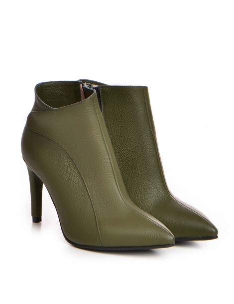 Botine Dama Piele Naturala Khaki Alanna - The5thelement.ro