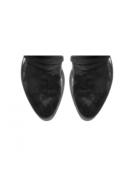 Bocanci dama Piele Naturala Wrapped Black - The5thelement.ro