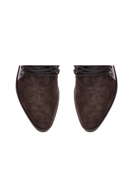 Bocanci dama Piele Naturala Maro Wrapped - The5thelement.ro