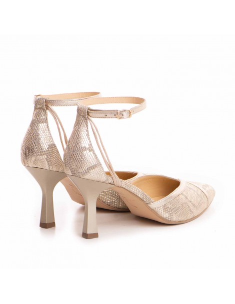 Pantofi Stiletto Piele Naturala Auriu Rihanna - The5thelement.ro