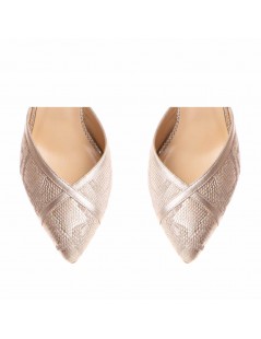 Pantofi Stiletto Piele Naturala Auriu Rihanna - The5thelement.ro