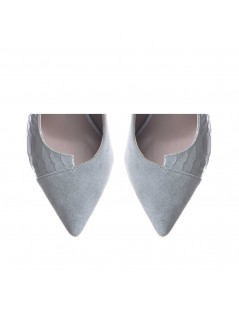 Pantofi stiletto piele naturala Gri Selma - The5thelement.ro