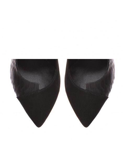 Pantofi stiletto piele naturala Negru Selma - The5thelement.ro