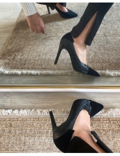 Pantofi stiletto piele naturala Negru Selma - The5thelement.ro