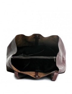 Geanta Dama Piele Naturala Visiniu Shopper - The5thelement.ro