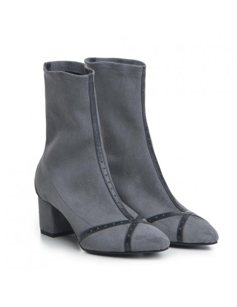 Botine Dama Piele Naturala Gri Kylie - The5thelement.ro