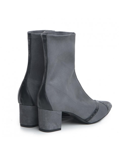 Botine Dama Piele Naturala Gri Kylie - The5thelement.ro