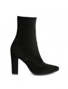 Ghete dama Piele Naturala Black Stretch Boots - The5thelement.ro