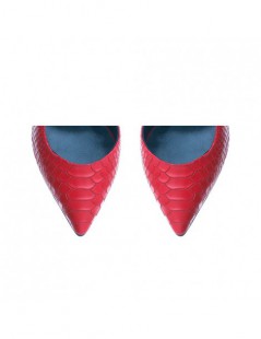 Pantofi stiletto piele naturala Rosu Cut - The5thelement.ro