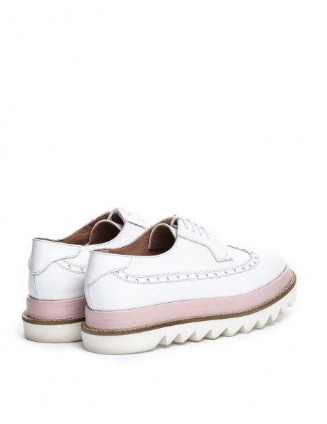 Pantofi dama Oxford White din Piele Naturala - The5thelement.ro