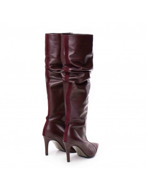 Cizme dama Piele Naturala Visiniu Dune - The5thelement.ro